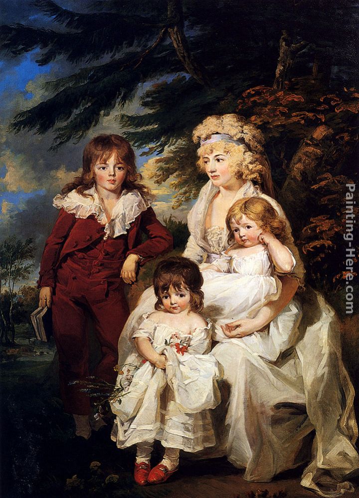 Portrait Of The Hon. Juliana Talbot, Mrs Michael Bryan (1759-1801), With Her Children Henry, Maria And Elizabeth painting - James Ward Portrait Of The Hon. Juliana Talbot, Mrs Michael Bryan (1759-1801), With Her Children Henry, Maria And Elizabeth art painting
